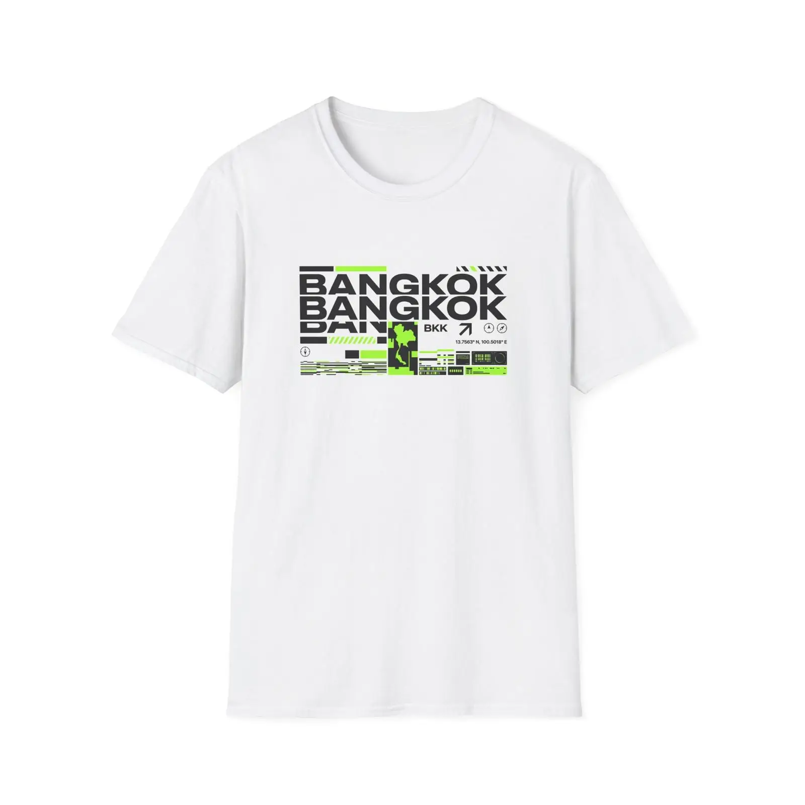 Vintage Fashion Bangkok - 방콕 타이포그래피 티셔츠, 태국 스타일의 아시아
