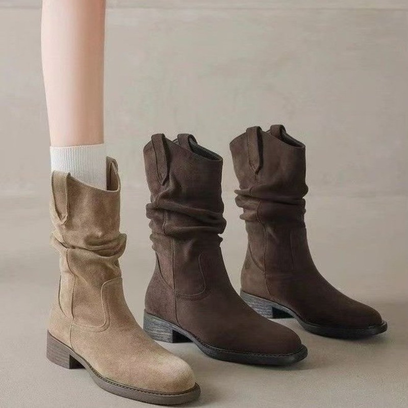 Vintage Fashion Aesthetic - 여성용 넉넉한 스타일의 중간 길이 웨스턴