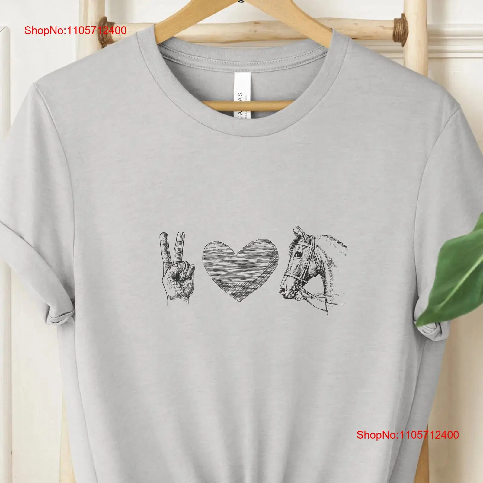Vintage Fashion Faire - 말 애호가 셔츠 Peace Love T