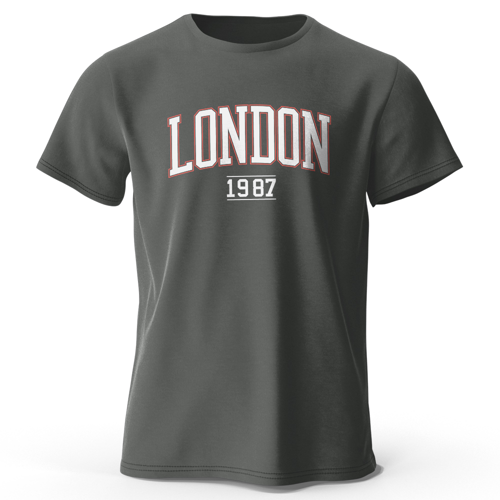 Vintage Fashion London - 남성용 런던 1987 빈티지 티셔츠 스포츠