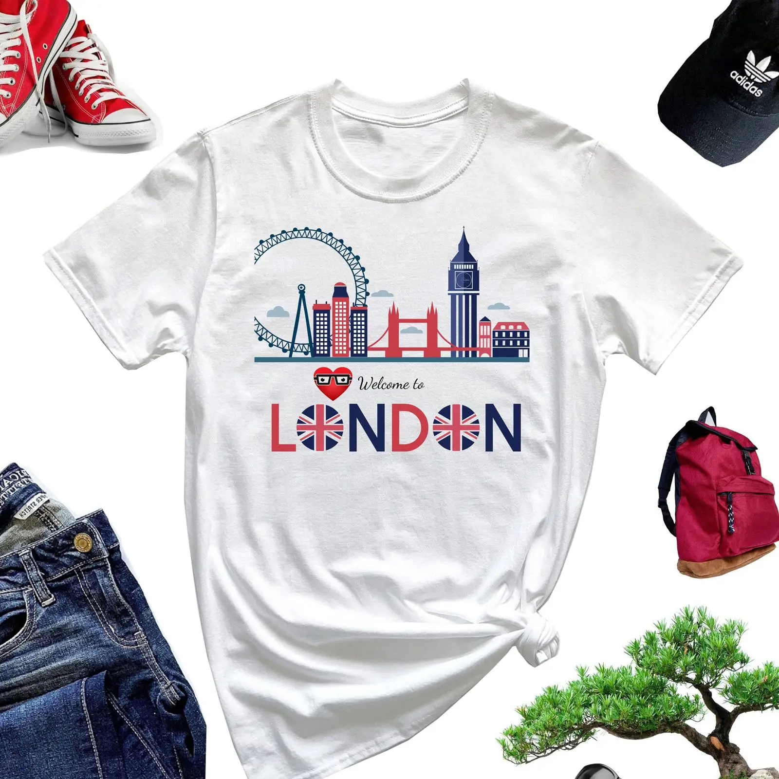 Vintage Fashion London - 런던에 오신 것을 환영합니다 티셔츠 잉글랜드