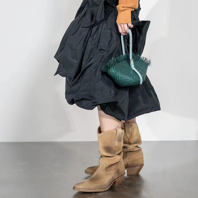 패션 빈티지 부츠 스플릿 토우즈 한국식 청키 힐 웨스턴 - Vintage Fashion Aesthetic 리뷰 및 가격