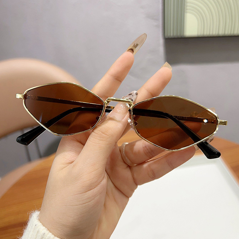 트렌디 한 다각형 작은 선글라스 여성 빈티지 금속 프레 - Vintage Fashion Trends 리뷰 및 가격