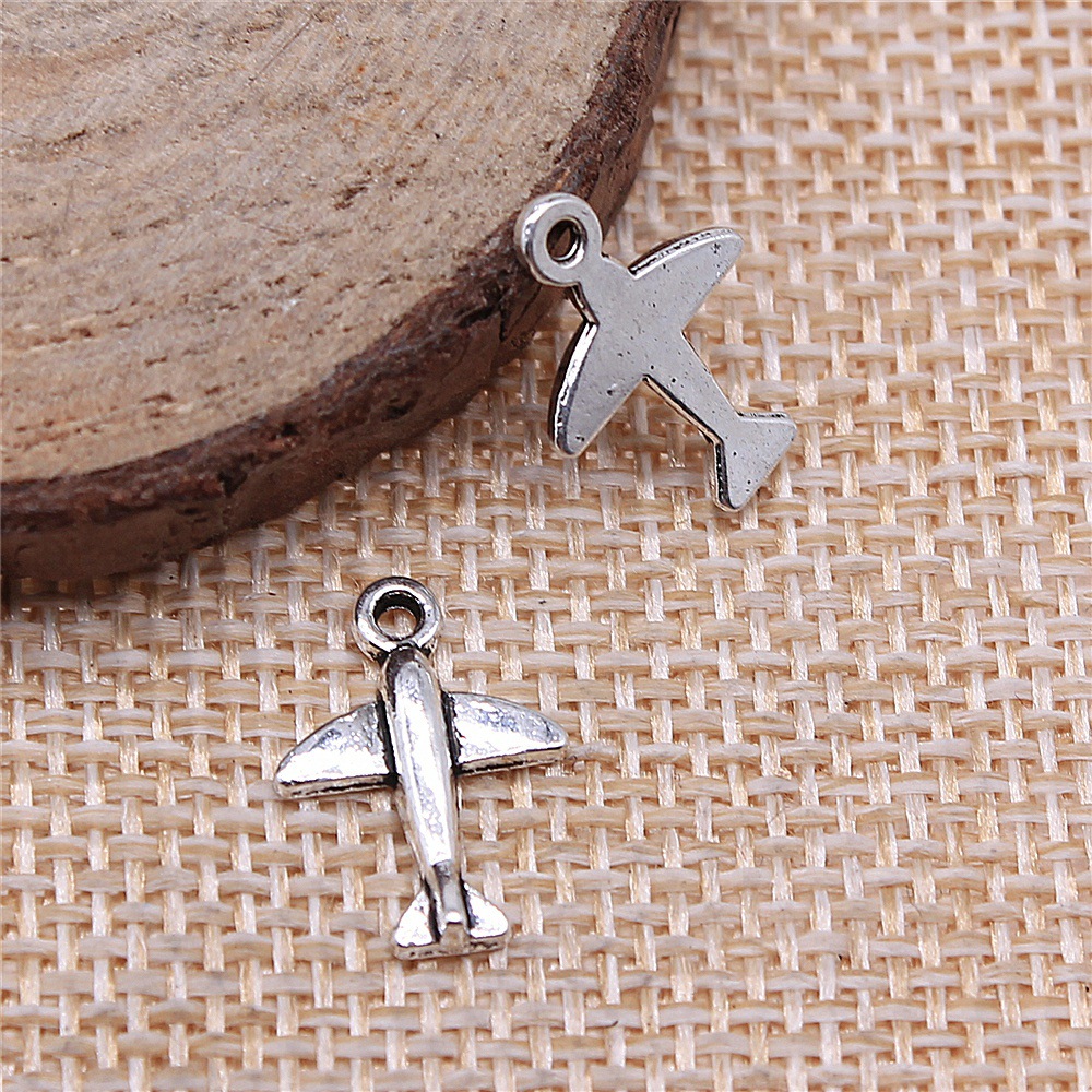 10개 11x15mm 앤틱 실버 컬러 항공기 참 펜던트 - Vintage Fashion Words 리뷰 및 가격
