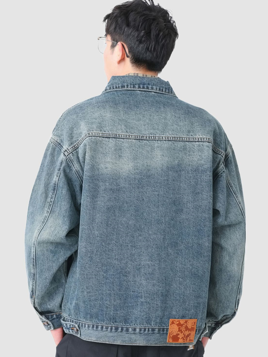 남성용 빈티지 자수 포켓 데님 재킷, 스트리트 패션 패 - Vintage Fashion Hong Kong 리뷰 및 가격