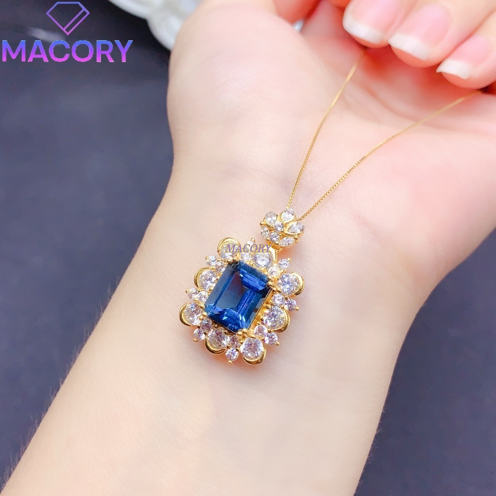 내추럴 런던 블루 토파즈 펜던트 목걸이 S925 스털링 - Vintage Fashion London 리뷰 및 가격