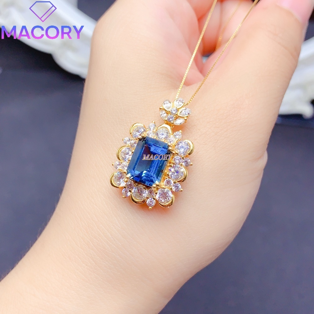 내추럴 런던 블루 토파즈 펜던트 목걸이 S925 스털링 - Vintage Fashion London 리뷰 및 가격