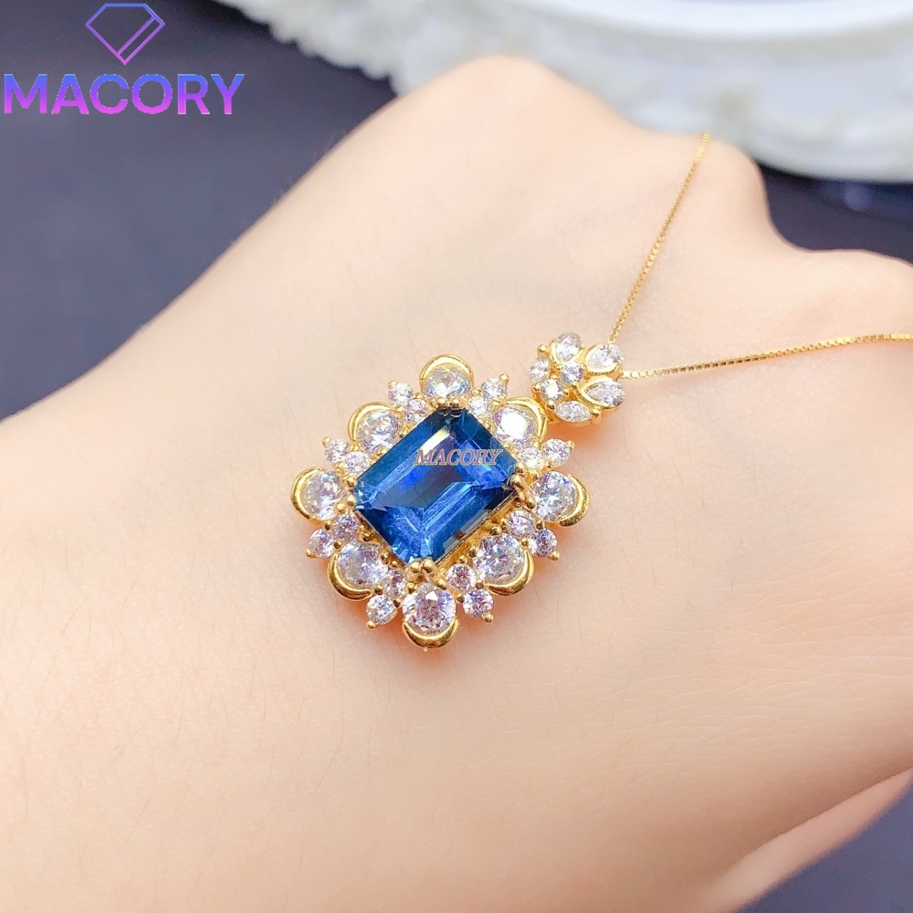 내추럴 런던 블루 토파즈 펜던트 목걸이 S925 스털링 - Vintage Fashion London 리뷰 및 가격