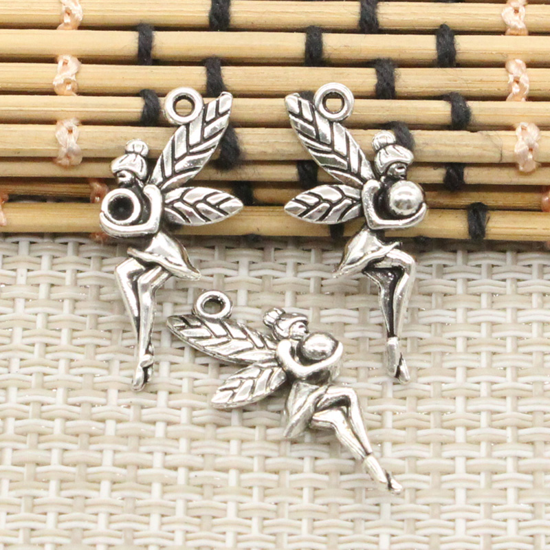 20pcs 매력 공정한 천사 26x11mm 티벳 실버  - Vintage Fashion Faire 리뷰 및 가격