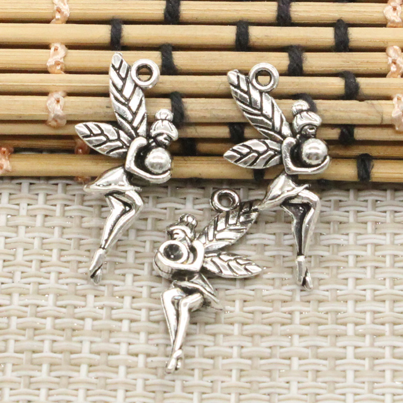 20pcs 매력 공정한 천사 26x11mm 티벳 실버  - Vintage Fashion Faire 리뷰 및 가격