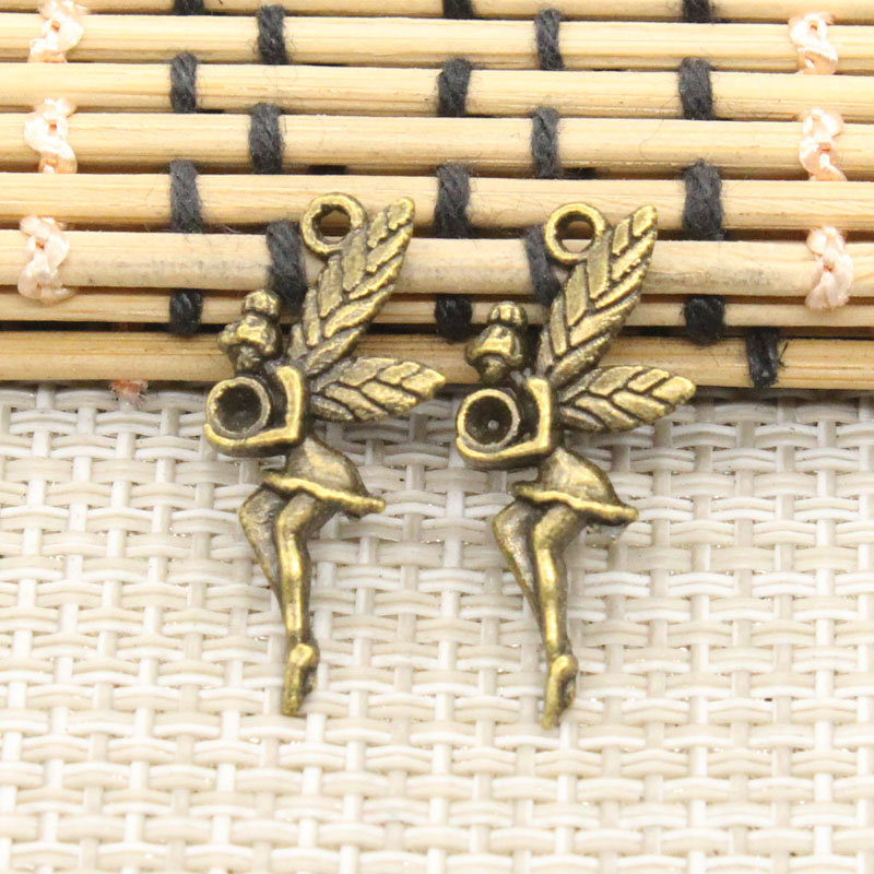 20pcs 매력 공정한 천사 26x11mm 티벳 실버  - Vintage Fashion Faire 리뷰 및 가격