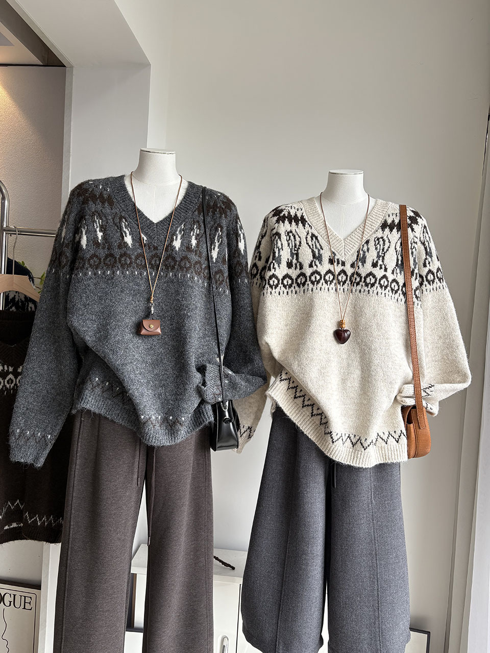 여성용 크림 베이지색 빈티지 페어 아일 자카드 니트 스 - Vintage Fashion Faire 리뷰 및 가격