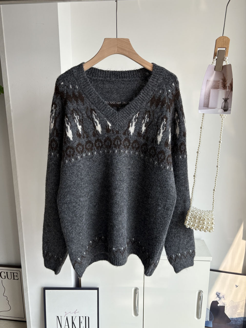여성용 크림 베이지색 빈티지 페어 아일 자카드 니트 스 - Vintage Fashion Faire 리뷰 및 가격