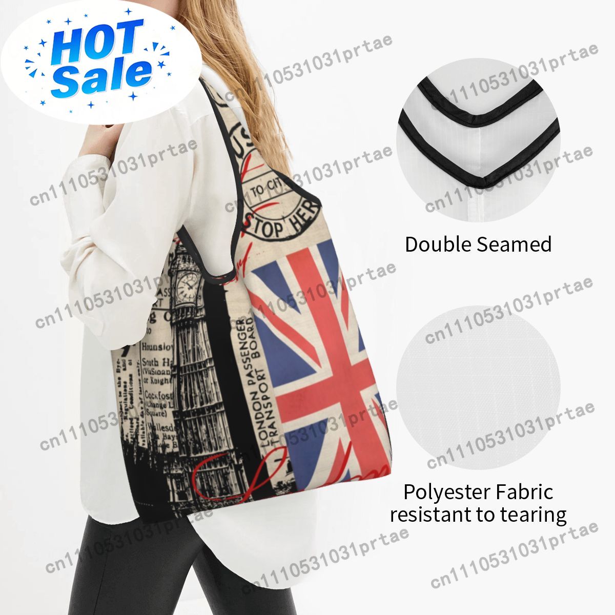 커스텀 레트로 빈티지 런던 식료품 쇼핑백 재미있는 쇼퍼 - Vintage Fashion London 리뷰 및 가격