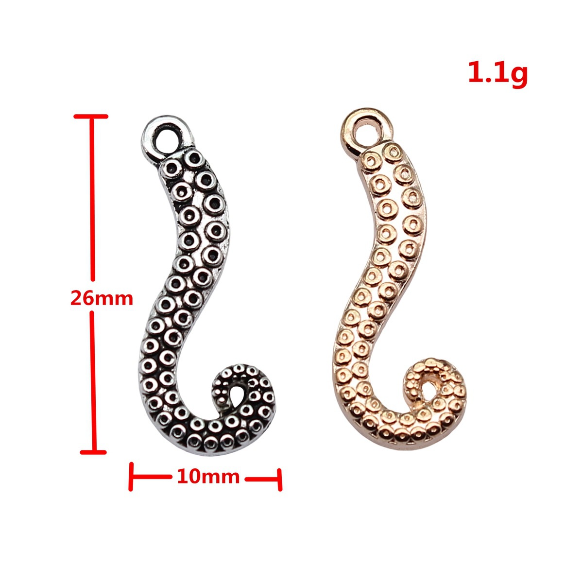 WYSIWYG 20개 26x10mm 4색 문어 다리 참 - Vintage Fashion Words 리뷰 및 가격