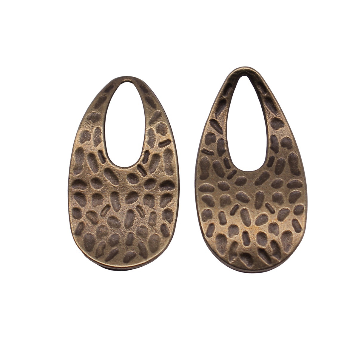 10개 34x18mm 5가지 색상 망치질 처리된 눈물방 - Vintage Fashion Words 리뷰 및 가격