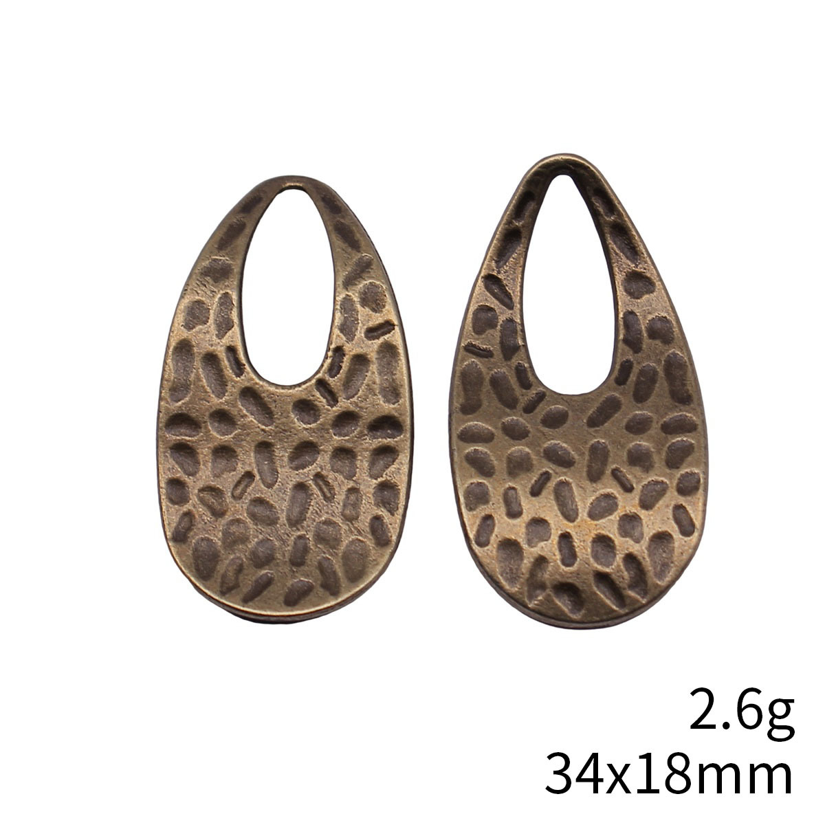 10개 34x18mm 5가지 색상 망치질 처리된 눈물방 - Vintage Fashion Words 리뷰 및 가격