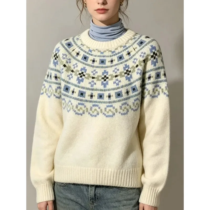 빈티지 페어 아일 패턴의 자카드 소재 여성용 풀오버 스 - Vintage Fashion Faire 리뷰 및 가격