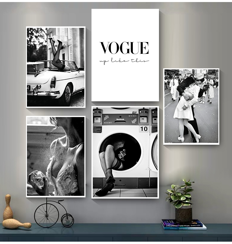 거실을 위한 여성 그림 빈티지 패션 홈 데코 패션 포스 - Vintage Vogue Fashion Poster 리뷰 및 가격