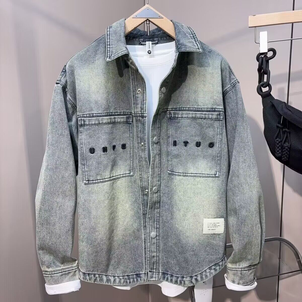 빈티지 클린 피트 봄 가을 카우보이 데님 자켓 남자 수 - Vintage Fashion Hong Kong 리뷰 및 가격